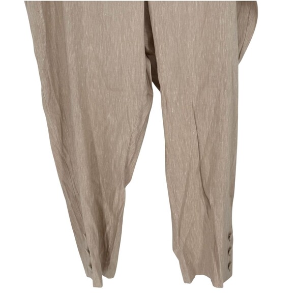 J. Jill Linen Stretch Button Hem Ankle Pants XL Macadamia Tan Beige Side Zip NWT - Picture 4 of 8